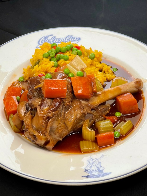 Braised lamb shank Navarre is a featured Easter dish at Columbia Restaurants. (Photo courtesy Columbia Restaurants)