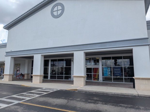 A sign in the window of the former Big Lots location in Colonial Plaza, 2728 E. Colonial Dr. in Orlando, on Saturday, March 7, 2026 announces the site as the future location of a HomeGoods store. The retailer sells furniture, linens, cooking products, art, and other home accessories.