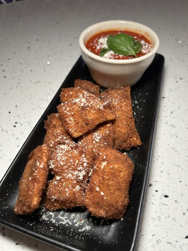 Four-cheese Orlando City Pasta ravioli, crafted by Orlando City Pasta, fried and served by Denny Tornatore at Thornton Park Pub. (Photo courtesy Thornton Park Pub)