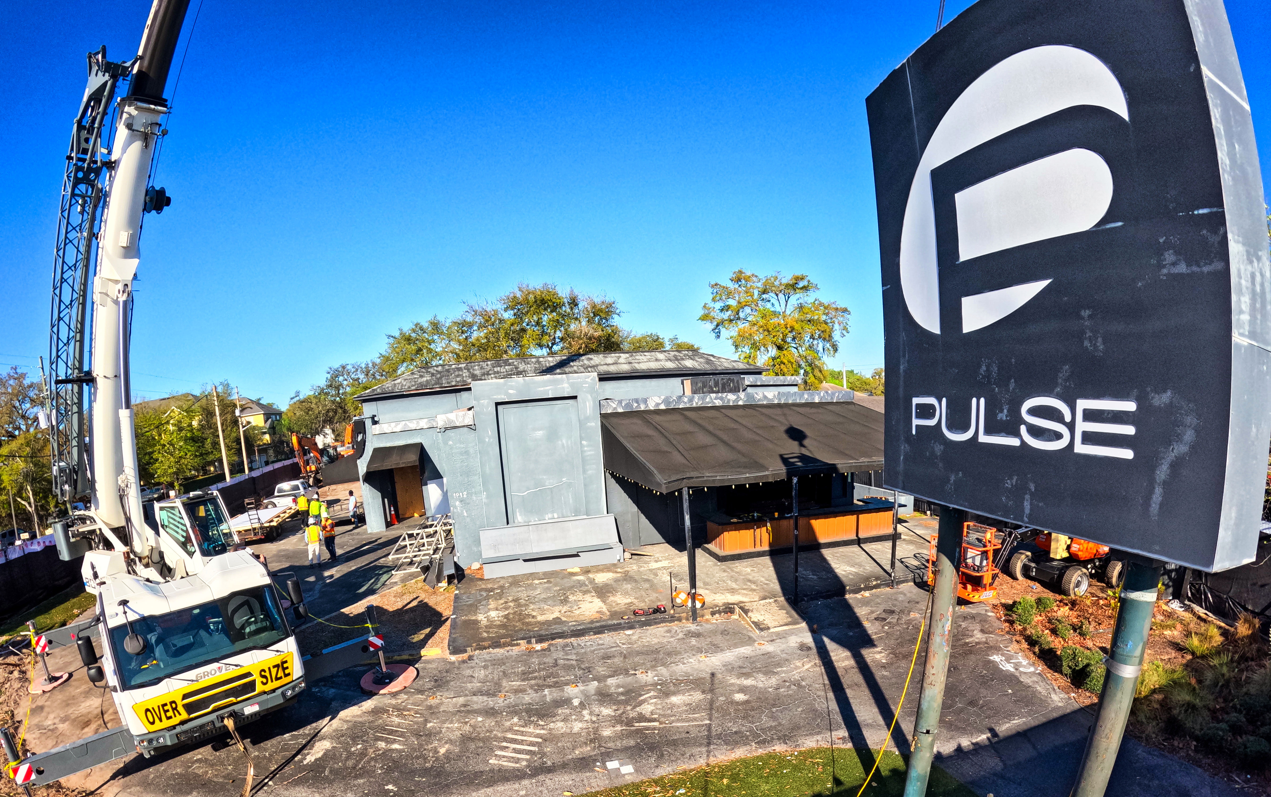 A last view of the sign for the Pulse nightclub...