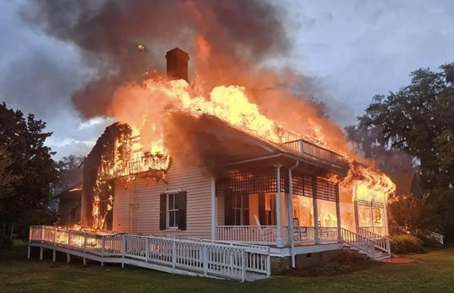 Lightning Strike Burns Down Historic Building at Tall Timbers