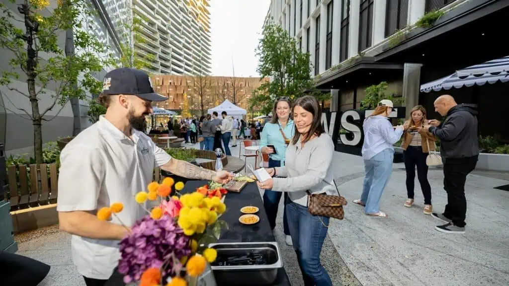 People at a food festival