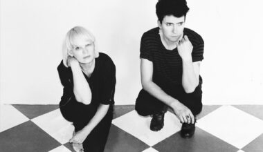 Black and white photo of the two members of the Raveonettes.