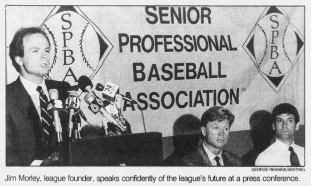Orlando Sentinel file photo from the announcement of the Senior Professional Baseball Association in 1989.