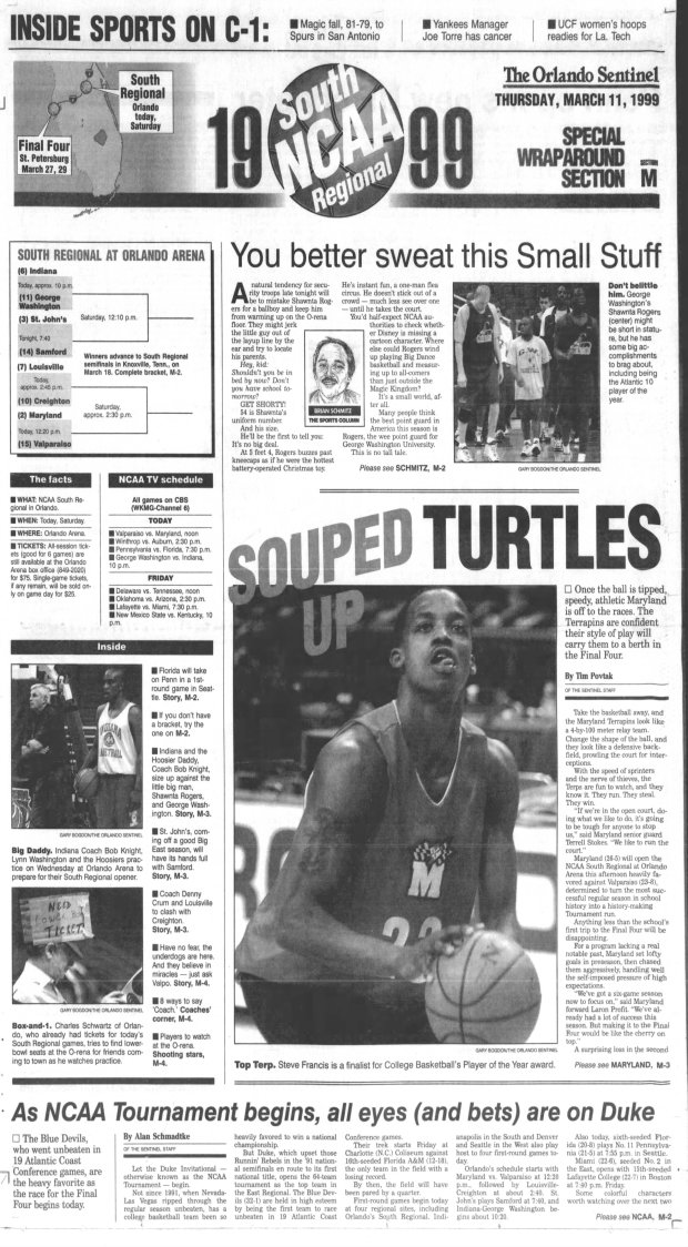 Orlando Sentinel coverage of the finals games of the 1999 NCAA Tournament first- and second-round games in Orlando. (Orlando Sentinel archive)