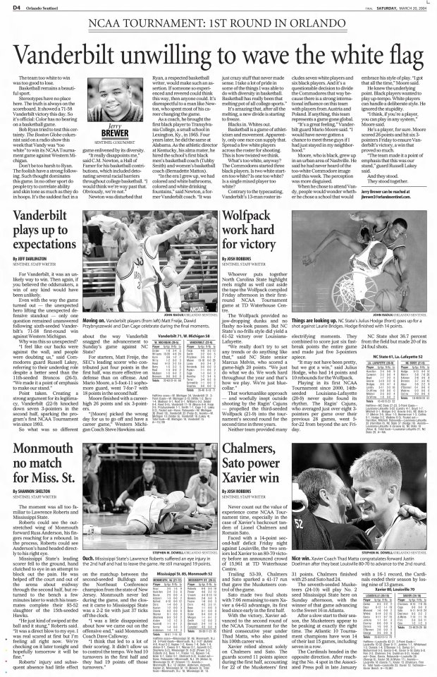 Orlando Sentinel coverage of the finals games of the 1993 NCAA Tournament first- and second-round games in Orlando. (Orlando Sentinel archive)
