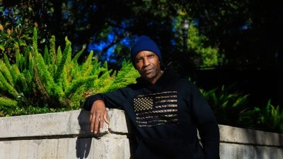 Randy Britt, a regular at James Weldon Johnson Park.