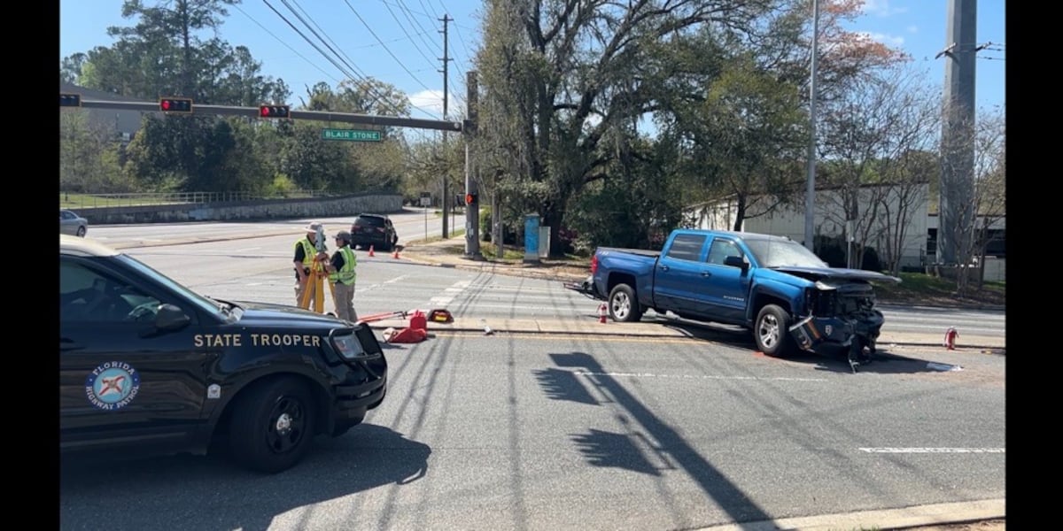 One injured after fiery Tuesday crash involving FHP cruiser in northeast Tallahassee