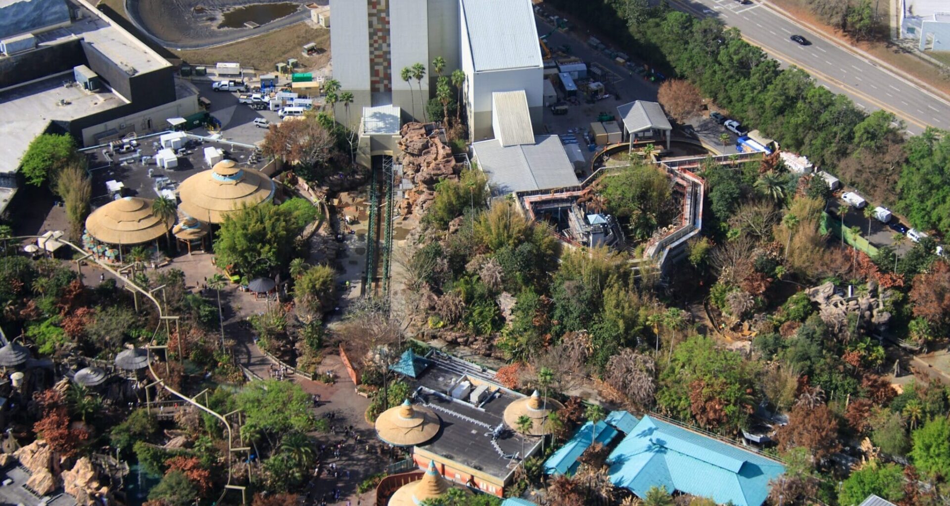 USF Jurassic Park River Adventure ride aerial photos from bioreconstruct.