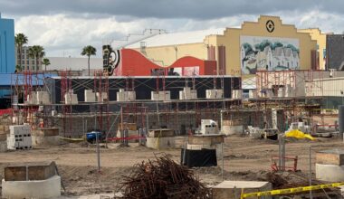 Fast & Furious scaffolding erected during construction of the new coaster in March 2026