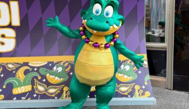 Character appearances are subject to change, and he does not have a specific set schedule. However, times are usually on the hour from 2:00 p.m. through 6:00 p.m.