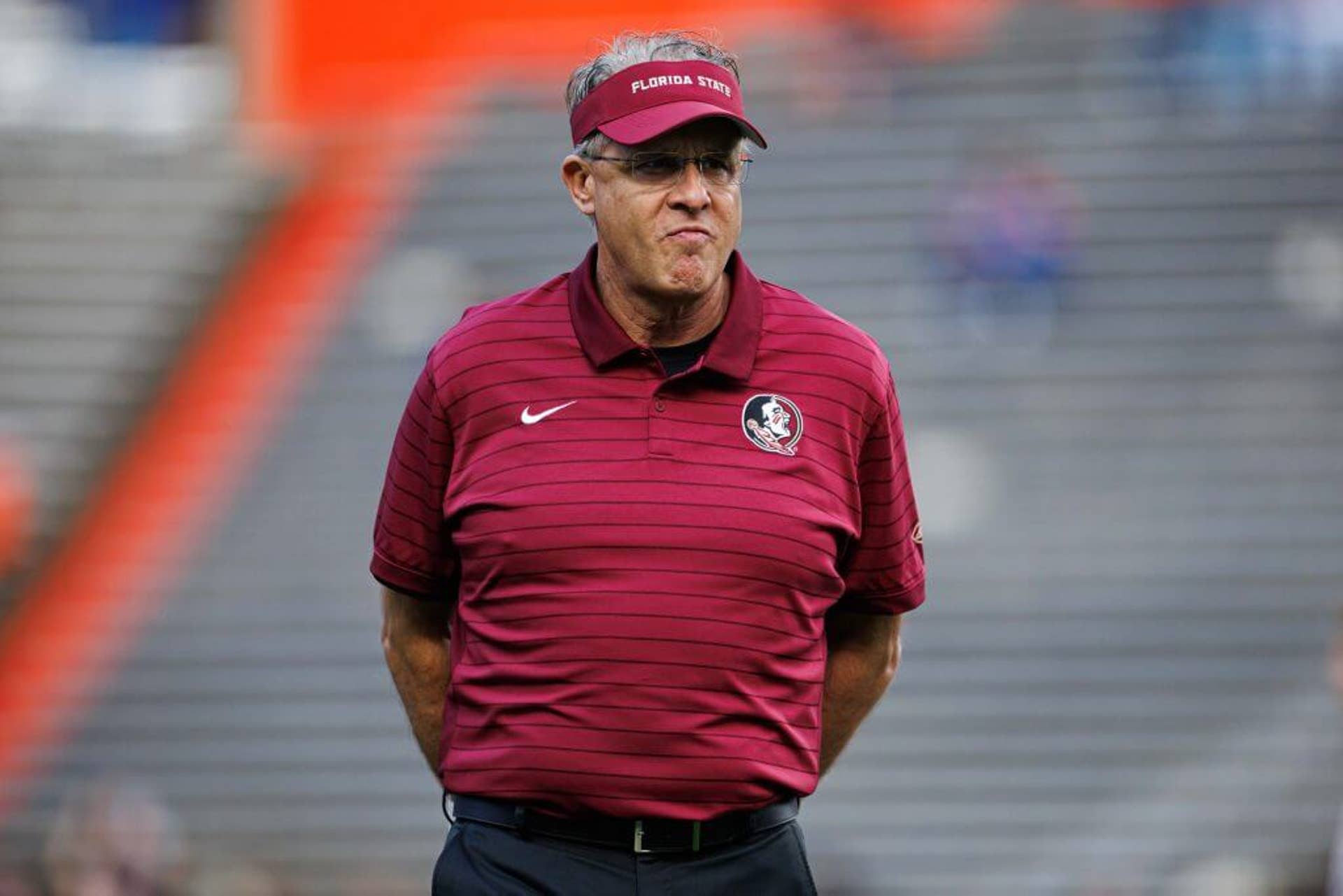 Gus Malzahn looks onto the field before a game last November.