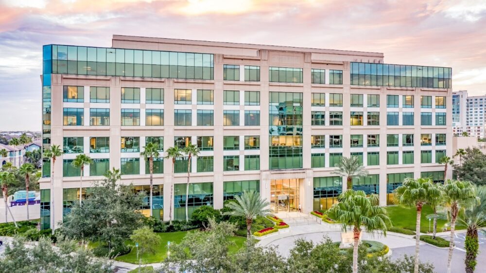 Exterior view of Harborview Plaza office building in Tampa’s Rocky Point