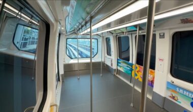 Interior of Tampa International Airport Blue Airside shuttle car