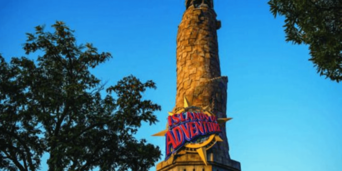Universal Orlando's Islands of Adventure Pharo's Lighthouse during the day. A Universal Orlando closure.