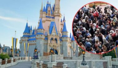 A serene view of a fairy tale castle before the bustling crowd arrives.