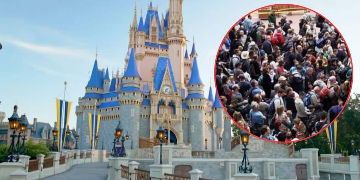 A serene view of a fairy tale castle before the bustling crowd arrives.