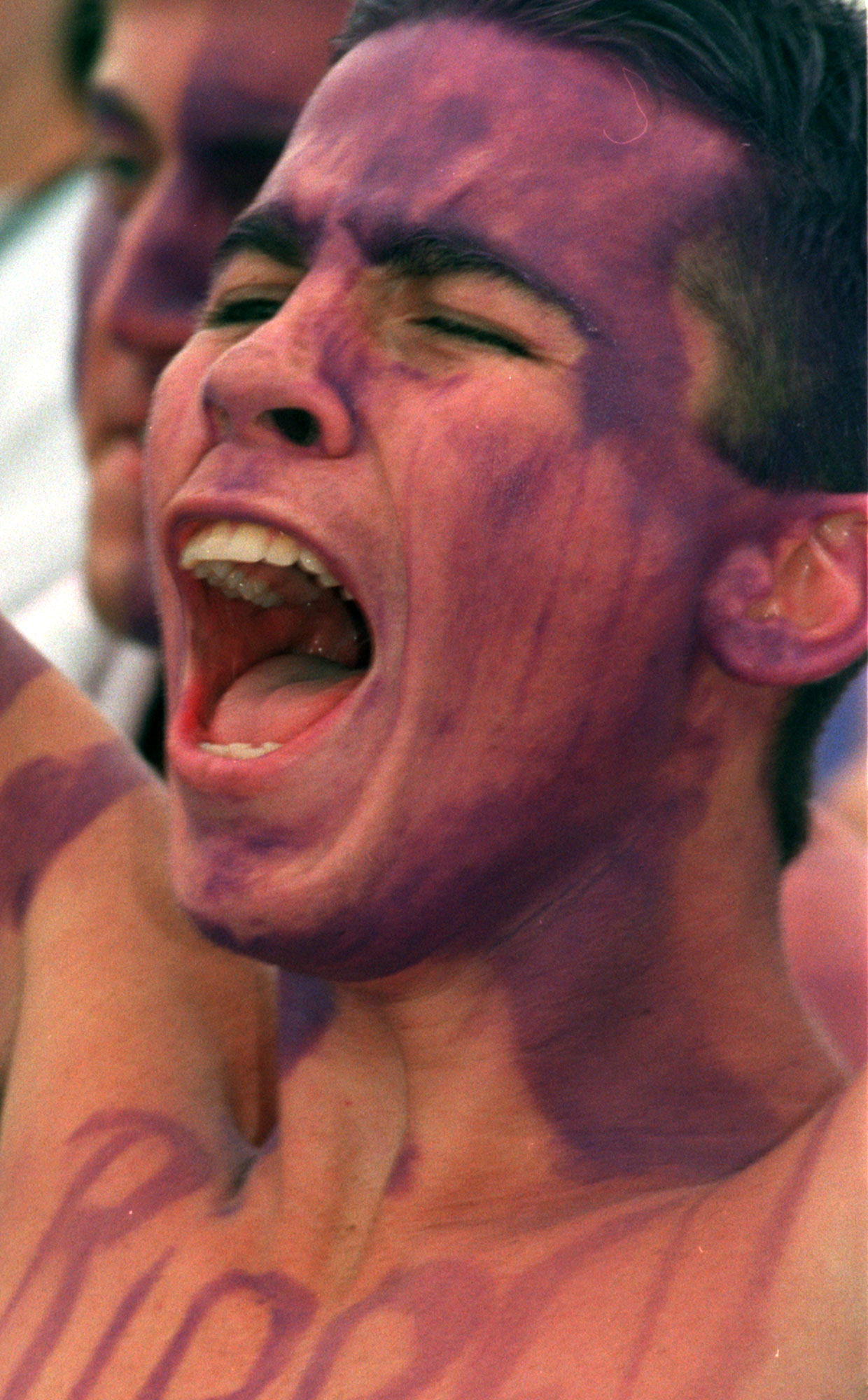 Jason DiLoreti, 19, Ft. Meyers Master's College, screams in delight...