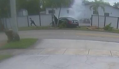 Video shows teens running away after crashing car into fence in Hialeah – NBC 6 South Florida