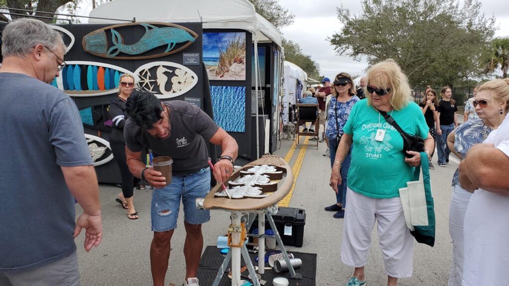 Watch live art demonstrations at Downtown Stuart Art & Craft Festival