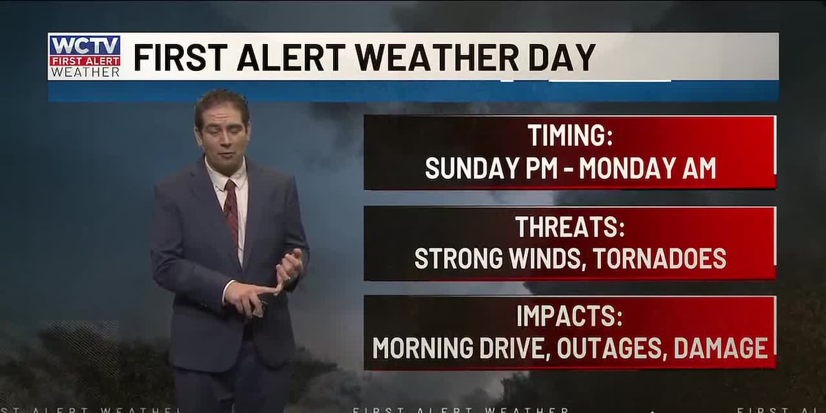 Strong storms return on Monday morning for Tallahassee, the Big Bend and South Georgia
