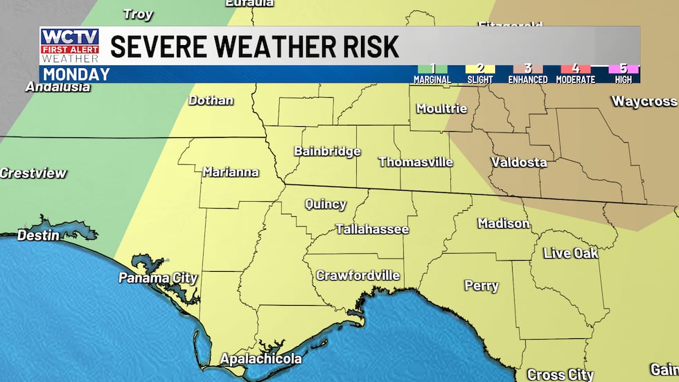 A level 2 risk for strong to severe storms for most of the area. This means a few storms may...