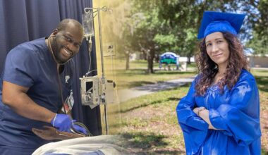 graphic with SPC nursing student Darryl Benjamin and business administration student Zoilita Andrade