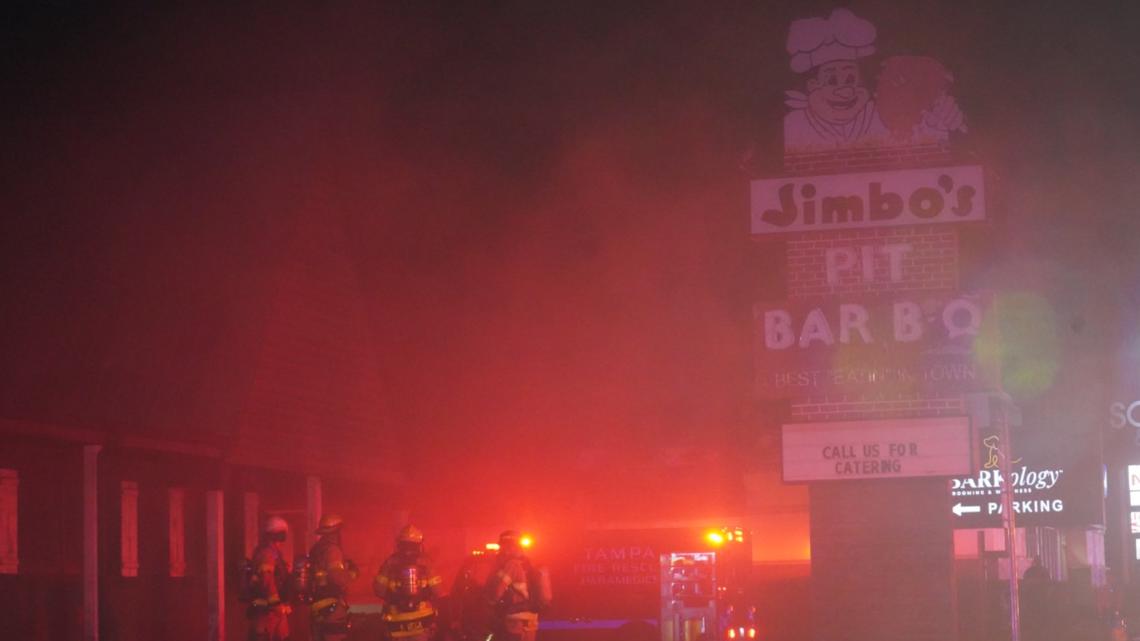 Tampa crews investigating fire at Jimbo's Pit Bar B-Q