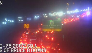 Traffic alert: Deadly crash shuts down all lanes of I-75 NB in Hillsborough County
