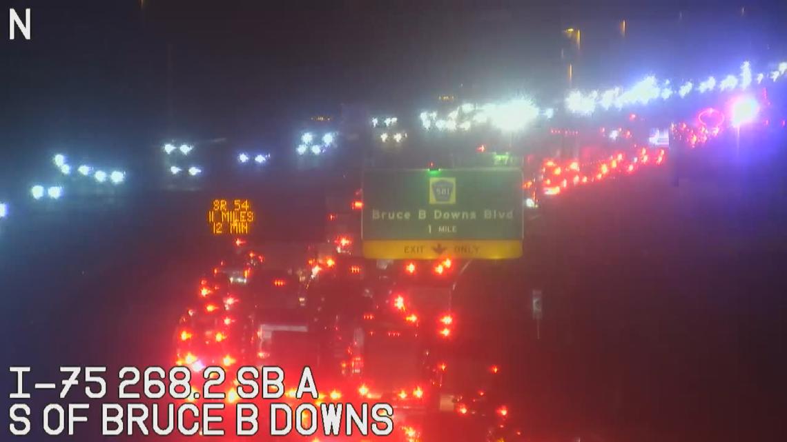 Traffic alert: Deadly crash shuts down all lanes of I-75 NB in Hillsborough County