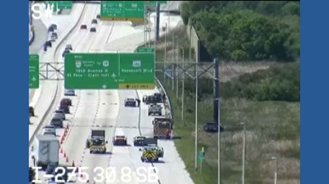 Fatal wreck leaves three lanes closed on I-275 SB in St. Petersburg