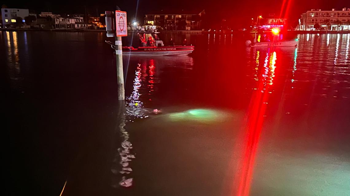 Driver rescued after vehicle submerges in water near St. Pete Beach