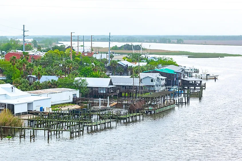 Apalachicola, Florida, from a bridge over the river.