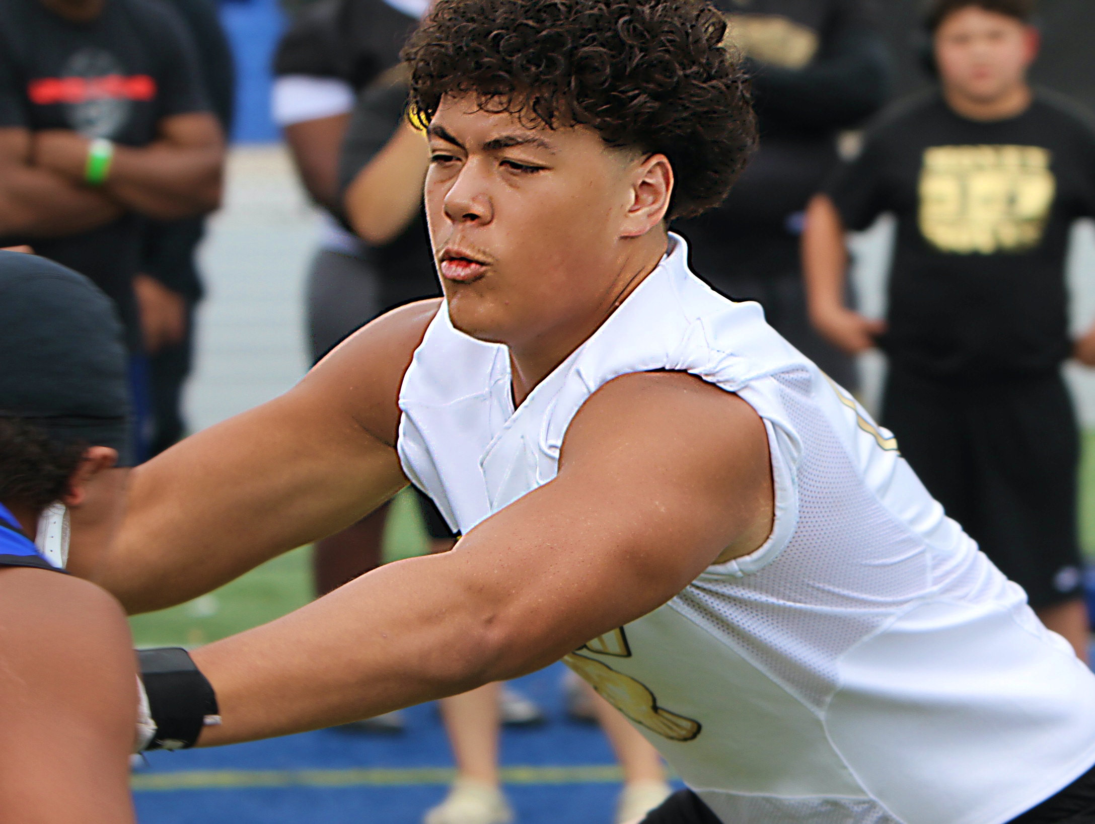 East Ridge 2028 offensive tackle Aiden Galles at the 2026...