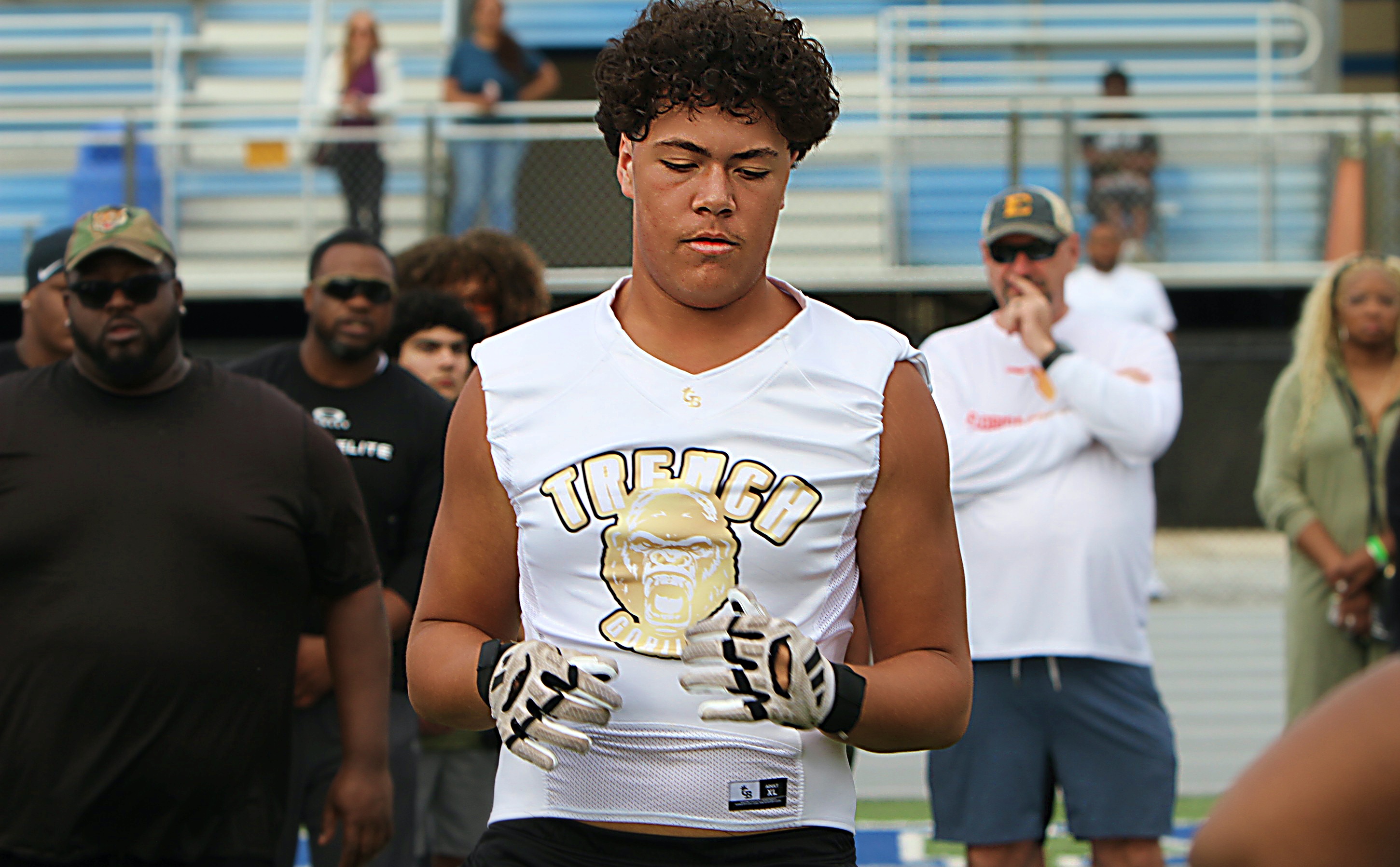 East Ridge 2028 offensive tackle Aiden Galles at the 2026...