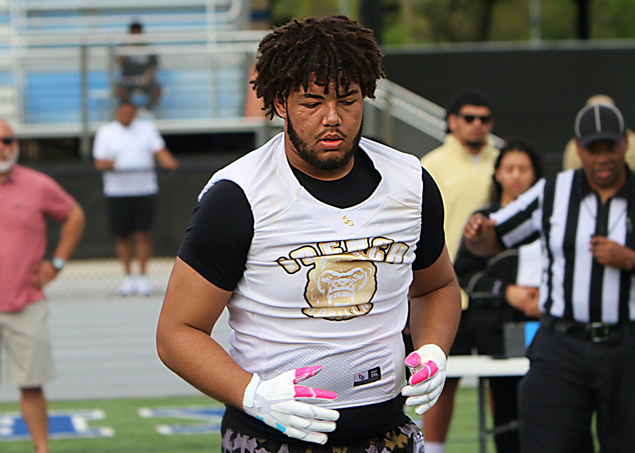 Sebring 2027 offensive tackle Aiden Toney at the 2026 Orlando...