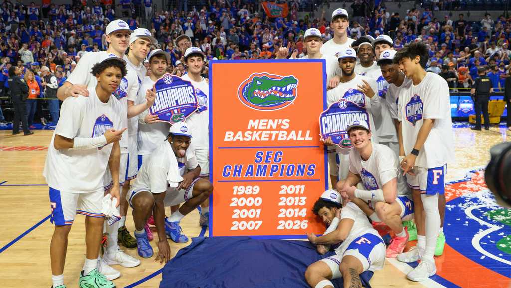 No. 7 Florida celebrates SEC title, sets sights on top seed in NCAA Tournament