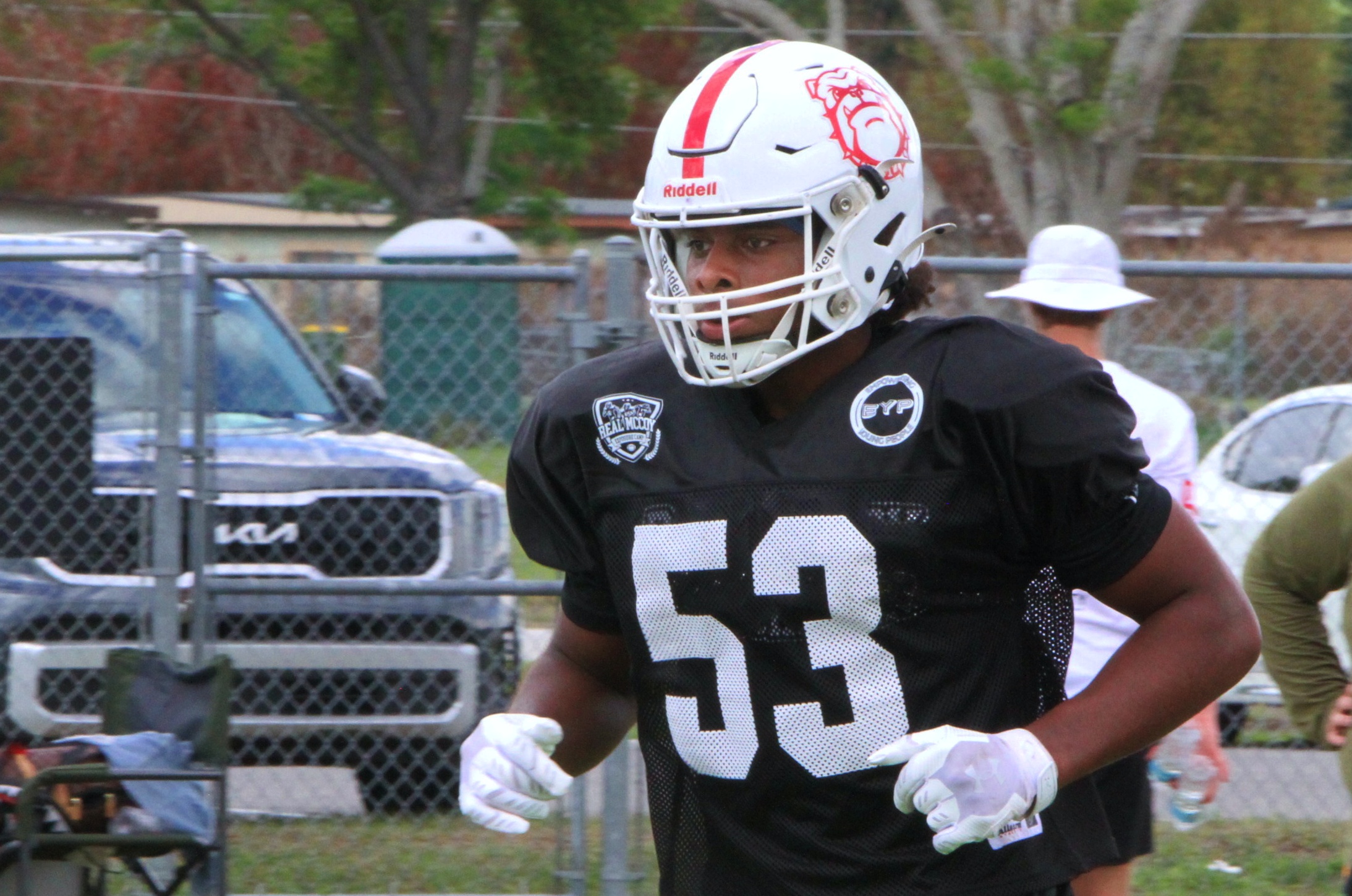 Tavares 2027 linebacker Ari Bentley at the Real McCoy Exposure...