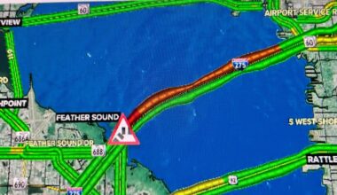 Crash closes 3 southbound lanes of Howard Frankland Bridge