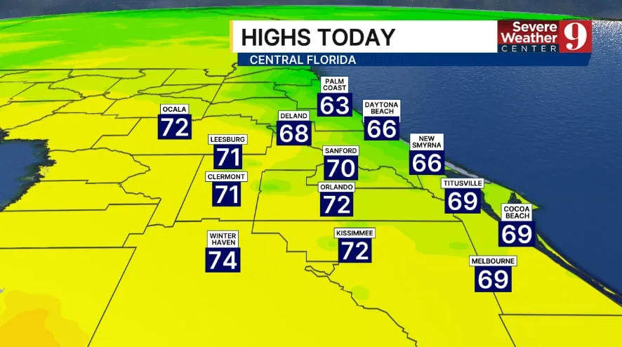 Higher rain chances Thursday will give way to a warmer, drier weekend in Central Florida.