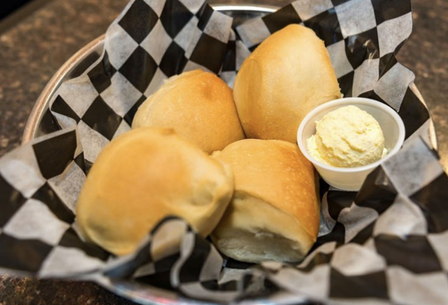 dinner rolls in basket