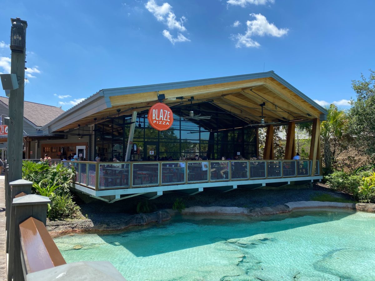 Blaze Pizza patio over the water at Disney Springs