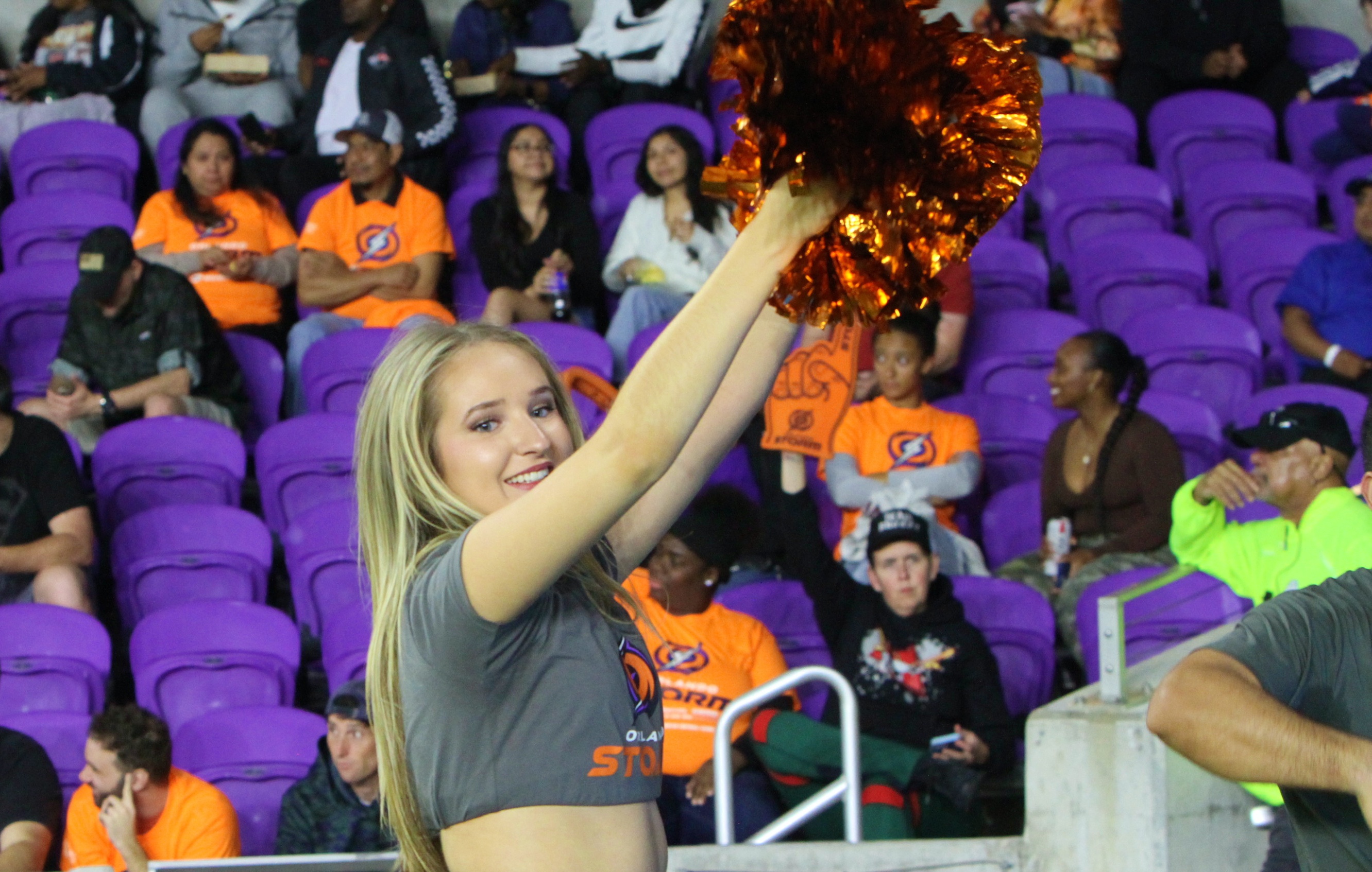 Orlando Storm cheerleaders during the Orlando Storm's debut UFL game...