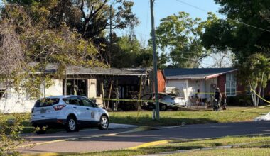A fire broke out at a house on Neptune Drive in Coquina Key early Sunday morning, leaving one person dead. (Spectrum News/Tyler O'Neill)