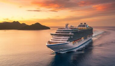 Cruise ship coral princess sailing