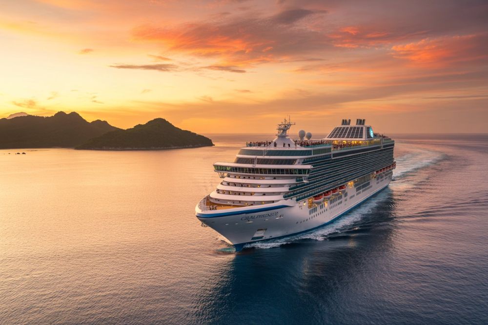 Cruise ship coral princess sailing