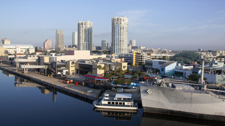Tampa skyline, with a port in the foreground