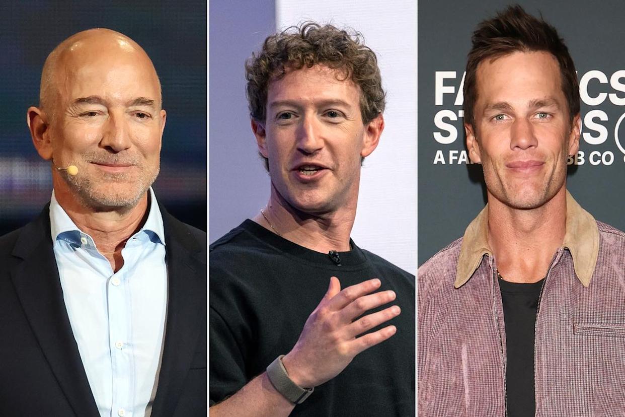 L-R: Jeff Bezos, Mark Zuckerberg, Tom BradyCredit: Alexander Tamargo/Getty; David Paul Morris/Bloomberg via Getty; Frazer Harrison/Getty