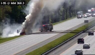 Traffic Alert: Car fire closes 2 northbound lanes on I-95 near Duval-Nassau County line