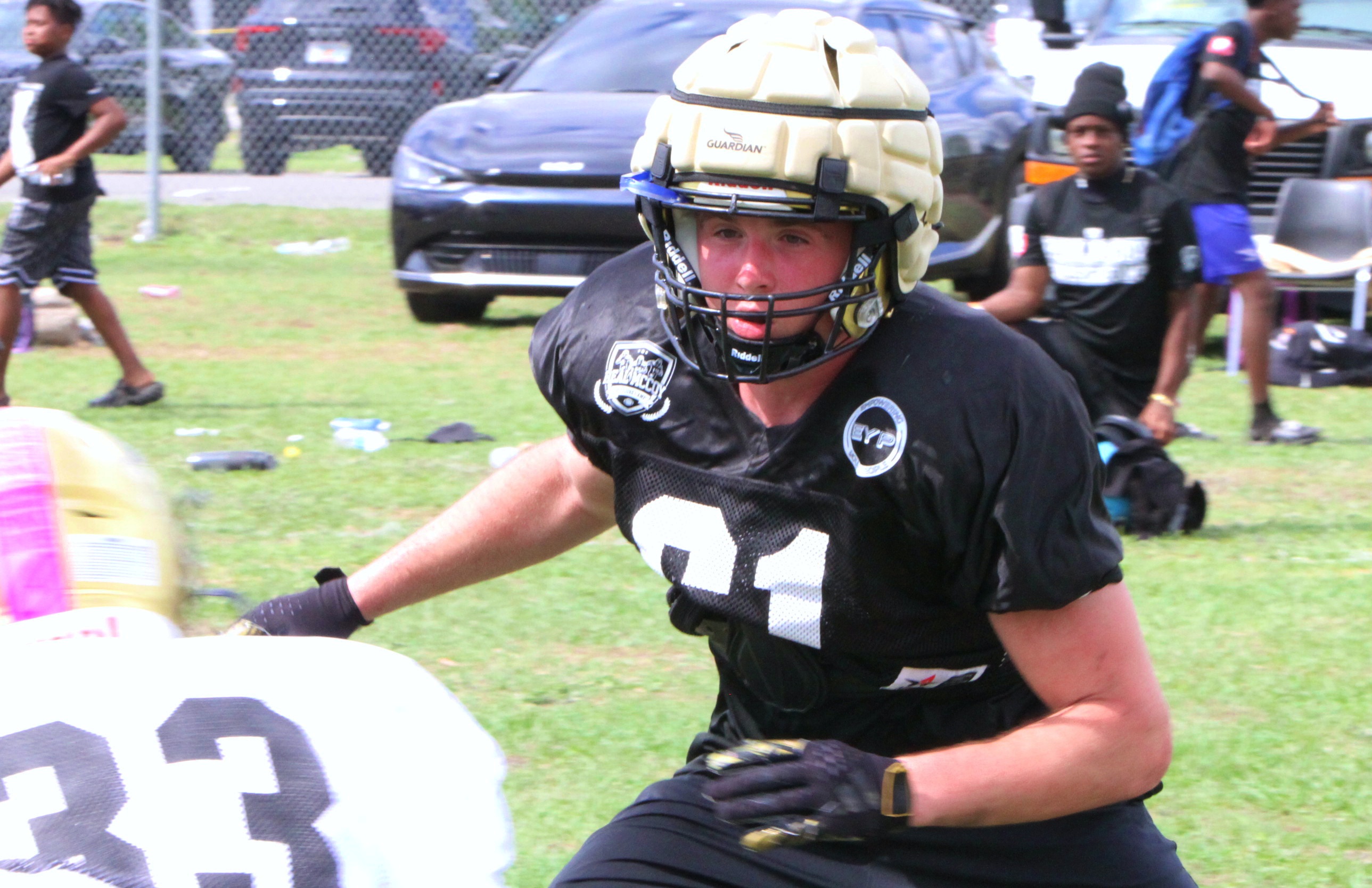 East Ridge 2027 linebacker Davis Suchora at the Real McCoy...